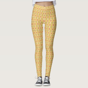 Levendige Oranje en gele cirkelachtergrond Leggings