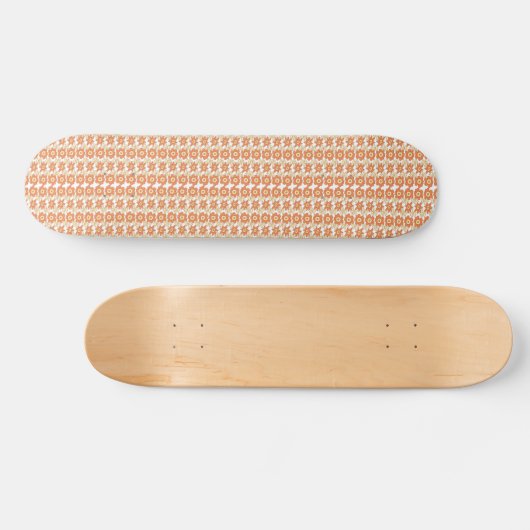 Levendige Oranje en witte gestreepte achtergrond m Skateboard (Horizontaal)