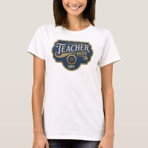 Levendige oranje TEACH MODE OFF maatshirt T-shirt