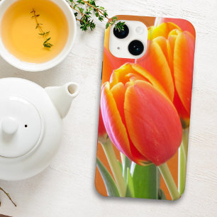 Levendige Oranje Tulp Flowers close-up foto Case-Mate iPhone 14 Hoesje