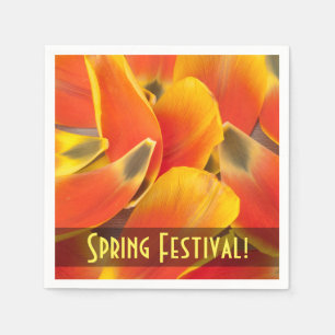 Levendige Oranje Tulp foto Servetten