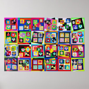 Levendige origami Art Originele Poster van 20 x 30