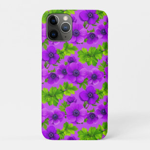 Levendige Paarse Anemoon Bloemen iPhone 11 Pro Hoesje