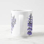 Levendige Paarse lavender Herb Flower on Ceramic Extra Grote Beker (Achterkant)