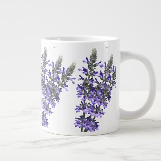 Levendige Paarse lavender Herb Flower on Ceramic Extra Grote Beker (Rechts)