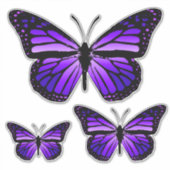 Levendige Paarse monarchvlinders Sticker (Voorkant)