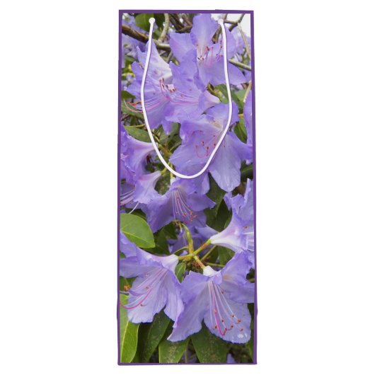 Levendige Paarse Rhododendrons Floral Wijn Cadeautas (Achterkant)