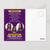 Levendige Paarse vlechten & pruiken haar vlechten  Briefkaart (Achterkant)