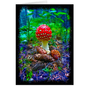 Levendige paddenstoel - 5-inch x 7-inch Art Kaart