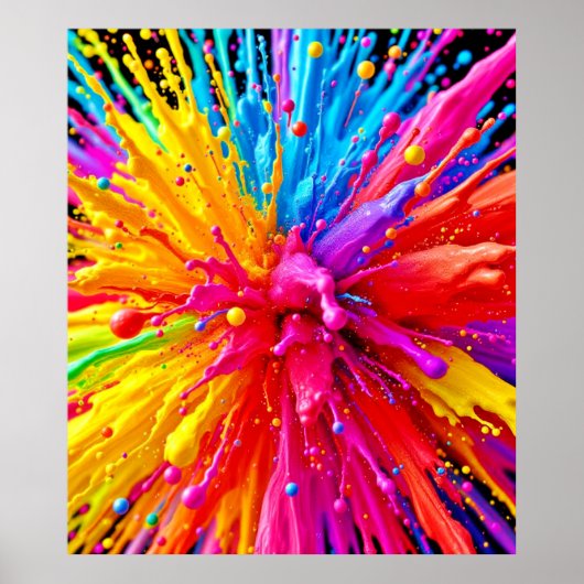 Levendige Paint Burst-energie Poster (Voorkant)
