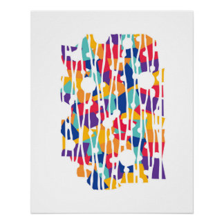 Levendige panelen: Geometrie van Team Spirit Perfect Poster