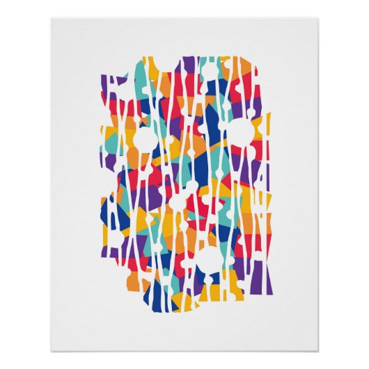 Levendige panelen: Geometrie van Team Spirit Perfect Poster (Voorkant)