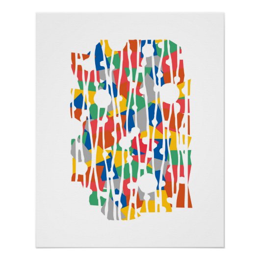 Levendige panelen: Playtime Blocks Geometrie Perfect Poster (Voorkant)