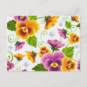 Levendige pannenkoeken bloemen briefkaart