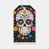 Levendige Papel Picado schedel Cadeaulabel (Voorkant)