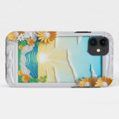 Levendige papieren ambacht scène van oceaangolven Case-Mate iPhone case (Achterkant (horizontaal))