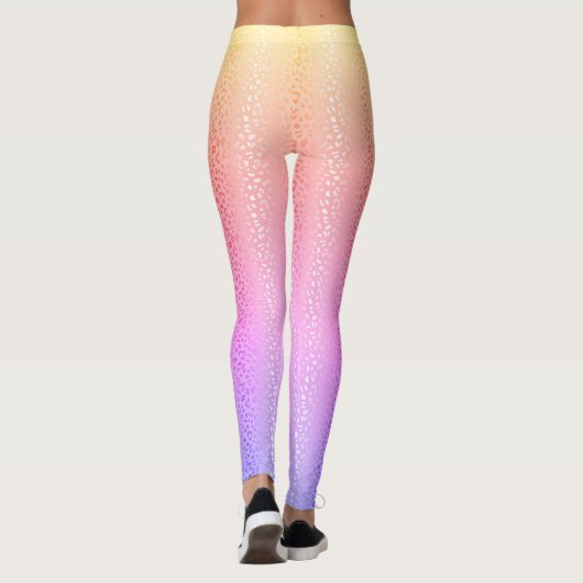 Levendige pastel gradiënt luipaard print Leggings (Achterkant)