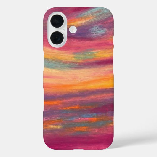 Levendige Pastel Zonsondergang Abstracte Olieverf Case-Mate iPhone Case (Achterkant)
