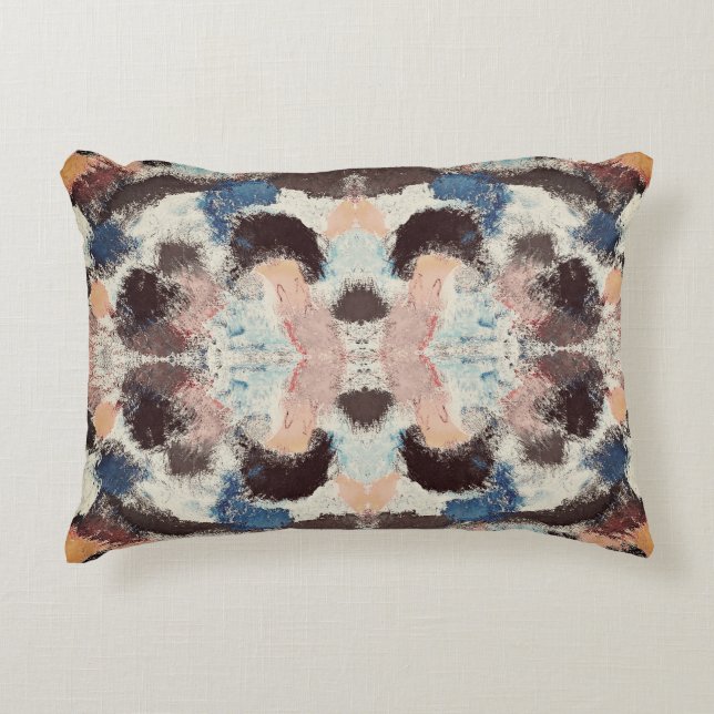 Levendige pastelsymmetrie - Abstracte getextureerd Accent Kussen (Voorkant)