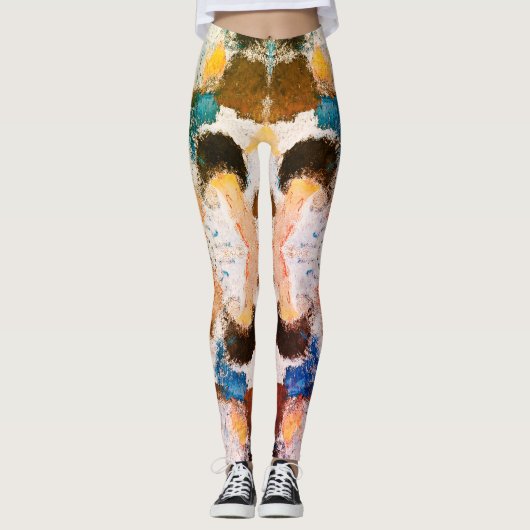 Levendige pastelsymmetrie - Abstracte getextureerd Leggings (Voorkant)