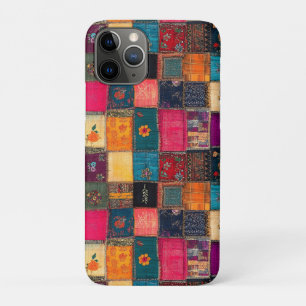 Levendige Patchworkdeken met Klassieke Bloemen iPhone 11 Pro Hoesje