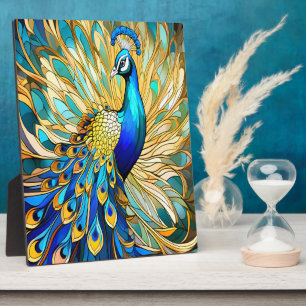 Levendige pauw in Art Nouveau-stijl Kleurrijke kun Fotoplaat