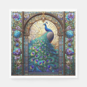 Levendige pauwenservetten: de elegante tafel servet