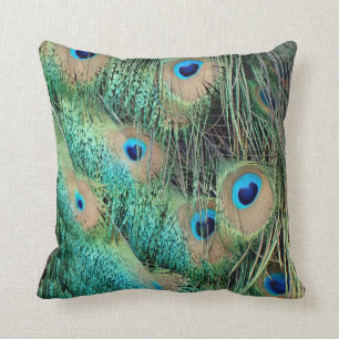 Levendige Peacock-veren met New Grouch Kussen