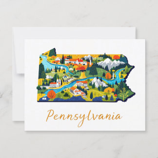 Levendige Pennsylvania Landscape Art Briefkaart