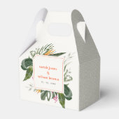 Levendige Perzik Blush Boho Tropische Bloemen Brui Bedankdoosjes (Achterkant)