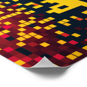 Levendige Pixel Explosion Art Poster (Hoek)