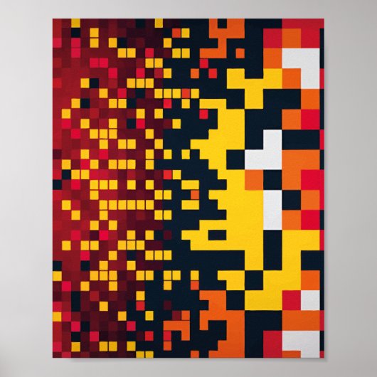 Levendige Pixel Explosion Art Poster (Voorkant)