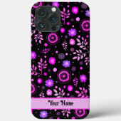 Levendige Plezier Paarse Abstracte Bloemen Modern  Case-Mate iPhone Case (Achterkant)