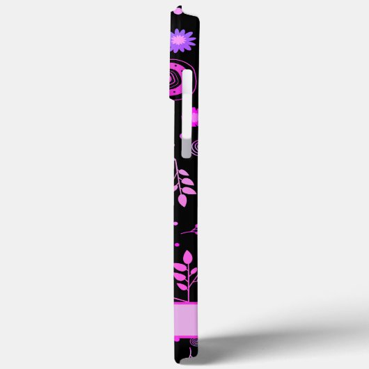 Levendige Plezier Paarse Abstracte Bloemen Modern  Case-Mate iPhone Case (Achterkant / Links)