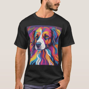 Levendige Pop Art Dog Portrait - Kleurrijke Pet Lo T-shirt
