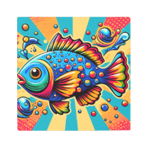 Levendige Pop Art Fish: een scheut kleurrijke crea
