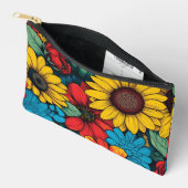 Levendige Pop Art Floral Design met Zonnebloemen Etui (Open)
