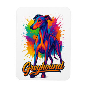 Levendige Pop Art Greyhound Magneet