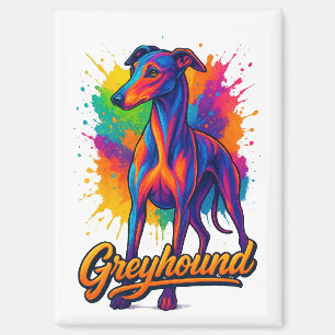 Levendige Pop Art Greyhound Magneet