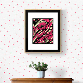 Levendige Pop Art Poppy Poster