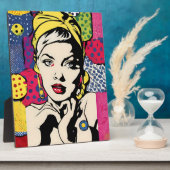 Levendige Pop Art Portrait Retro Art Fotoplaat (Zijkant)