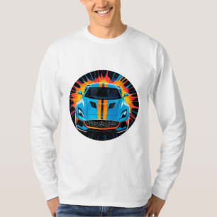 Levendige Pop Art Sportauto T-shirt