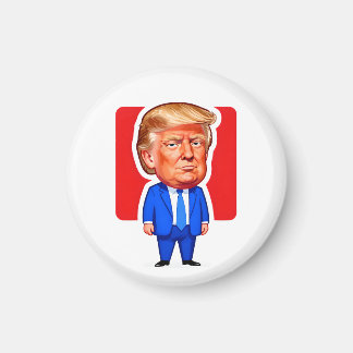 Levendige Pop-Art Trump Karikatuur Magneet