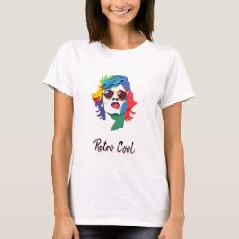 Levendige Pop Art Vrouw met Zonnebril T-shirt