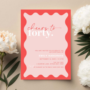 Levendige proost op het 40ste verjaardagsfeest kaart