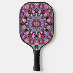 Levendige Psychedelische Kaleidoscoop Mandala Pickleball Paddle