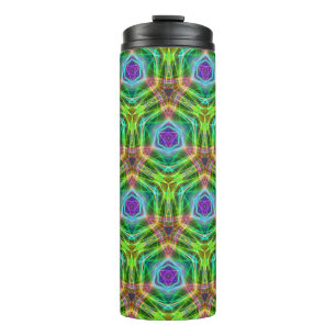 Levendige Psychedelische kleuren en vormen Thermosbeker
