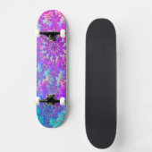 Levendige psychedelische kleurrijke groovy fractal skateboard (Voorkant)