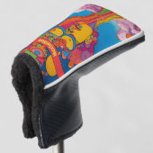 Levendige psychedelische Pop Art Groovy Retro Desi Golfheadcover (3/4 voorkant)