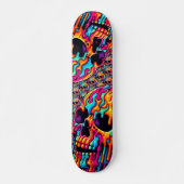Levendige psychedelische schedel skateboard (Voorkant)